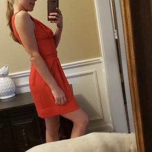 Bcbgeneration V-neck pleated sheath dress euc